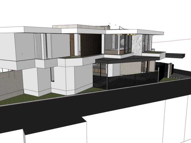 Three-dimensional massing model of Villa Perry