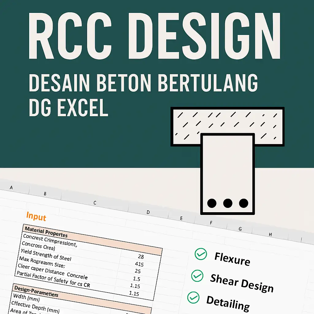 RCC Design – Desain Beton Bertulang dg Excel