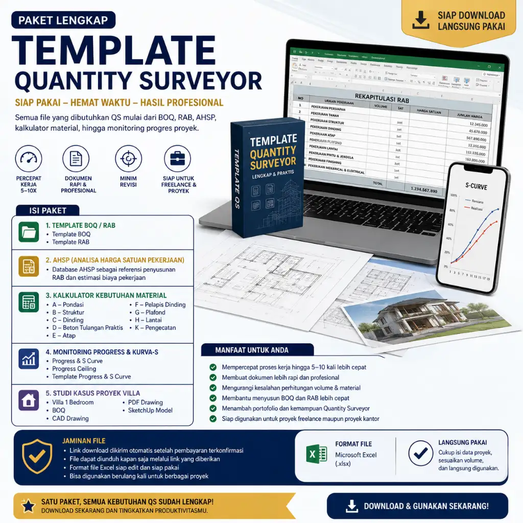 Paket Template Quantity Surveyor Pro – Siap Pakai